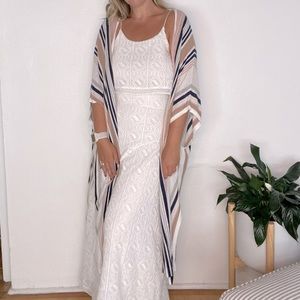 Anthropologie white textured maxi dress